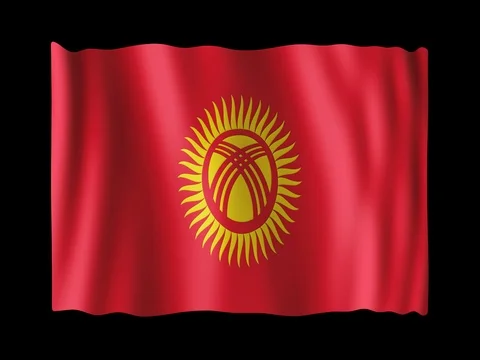 Flag of Kyrgyzstan, seamless loop animation Stock Footage 83952076