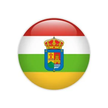 Flag La Rioja button Stock Illustration