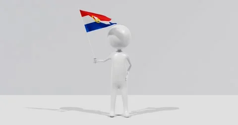 Flag of Labuan. 3D Character holding and waving flag 4K UHD 60FPS Stock Footage 226378866