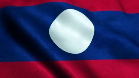 Flag of Laos Beautiful 3d animation of the Laos flag in loop mode Видео 240173969
