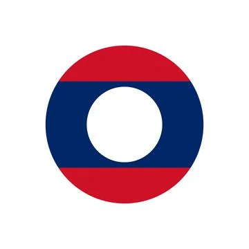 The flag of Laos in a circle Stock Illustration