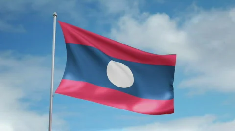 Flag of Laos 스톡 동영상 435384