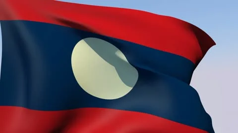 Flag of Laos HD Stock Footage 14479166