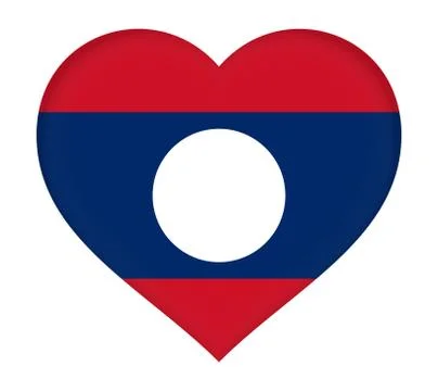 Flag of Laos Heart. Illustrazione stock