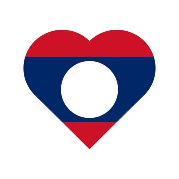 The flag of Laos in a heart shape Stock Illustration