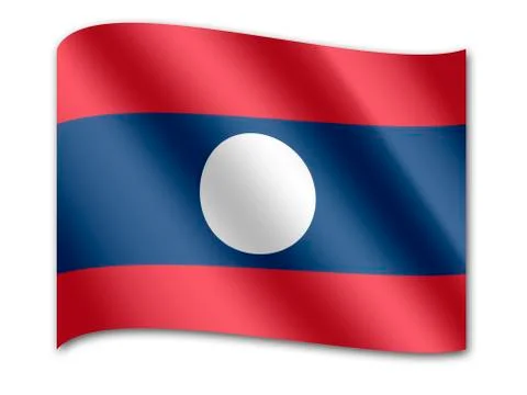 Flag of laos 스톡 일러스트