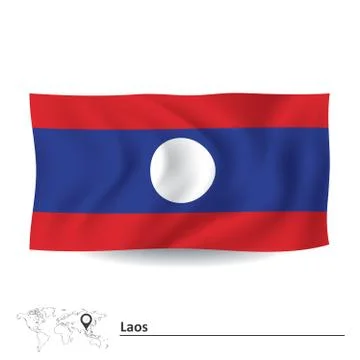 Flag of Laos Stock Illustration