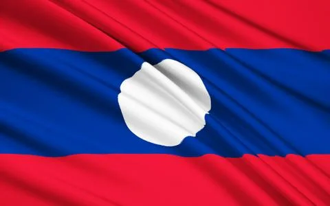Flag of Laos Stock Illustration