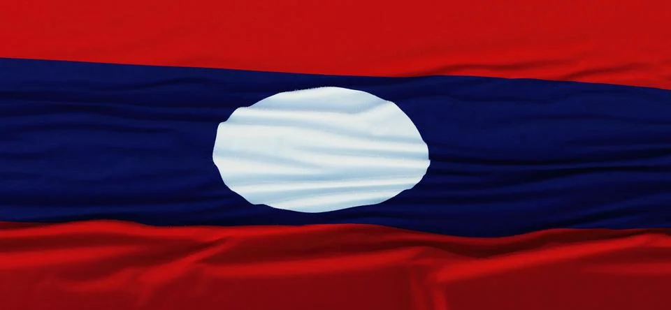 Flag of Laos Stock Illustration