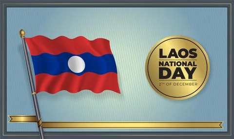 Flag Laos National Day Stock Illustration