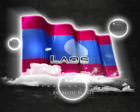 Flag Laos quality designer flag Stock Illustration