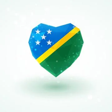 Flag of Laos in shape diamond glass heart. Triangulation style 库存插图