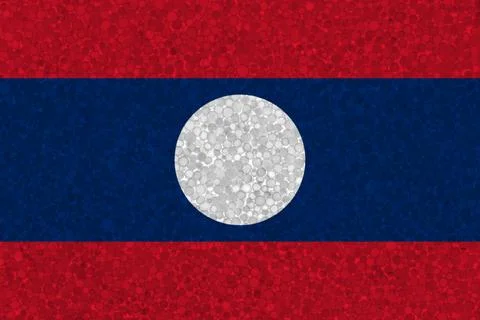 Flag of Laos on styrofoam texture Stock Photos