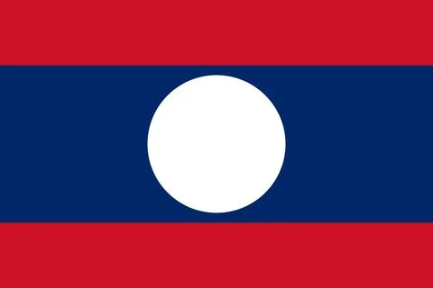 The flag of Laos vector icon. Laos symbol Stock Illustration