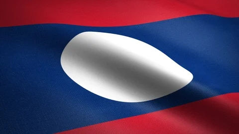 Flag of Laos. Waving flag with highly detailed fabric texture seamless loopable Stock-Footage 121941506