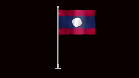 Flag of Laos waving Stock Footage 320892285