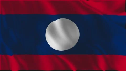Flag of Laos waving slowly Stock-Footage 337909517