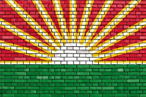 Flag of Lara State painted on brick wall Stock Illustration