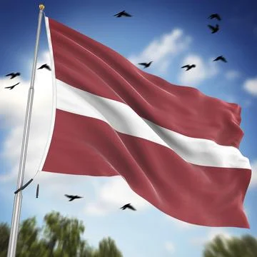 Flag of Latvia, This is a computer generated and 3d rendered image Stock Illustration