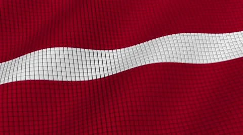 Flag of Latvia is developing waves. Looped. Full HD 1080. Video stock 55158123
