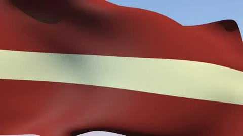 Flag of Latvia HD Stock Footage 14484409