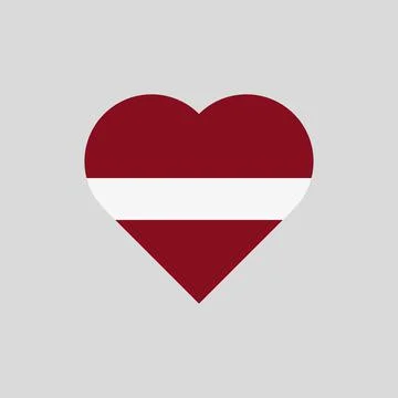 The flag of Latvia in a heart shape Stock Illustration