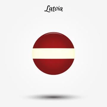 Flag of Latvia icon Stock Illustration