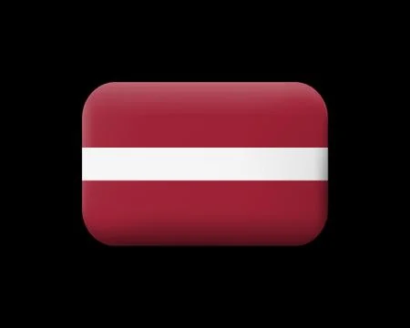 Flag of Latvia. Matted Vector Icon and Button. Rectangular Shape Illustrazione stock