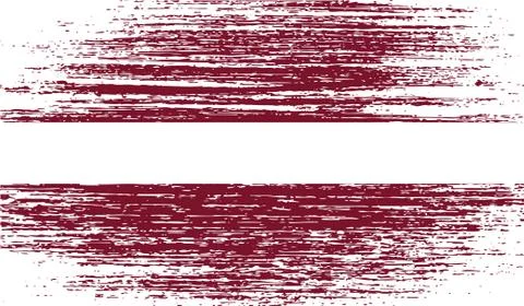 Flag of Latvia with old texture. Vector Illustrazione stock