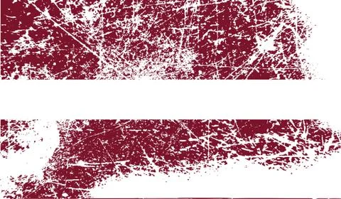 Flag of Latvia with old texture. Vector Illustrazione stock