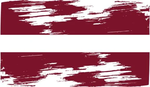 Flag of Latvia with old texture. Vector Illustrazione stock