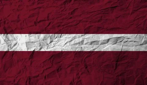 Flag of Latvia with old texture. Vector Stock Illustration