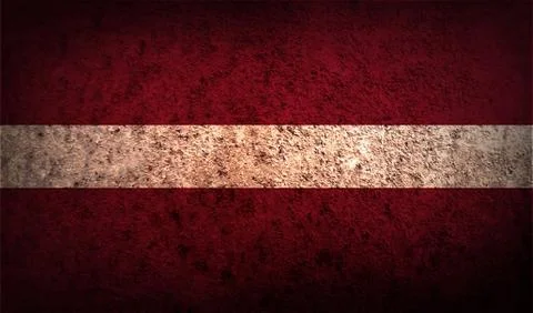 Flag of Latvia with old texture. Vector Illustrazione stock