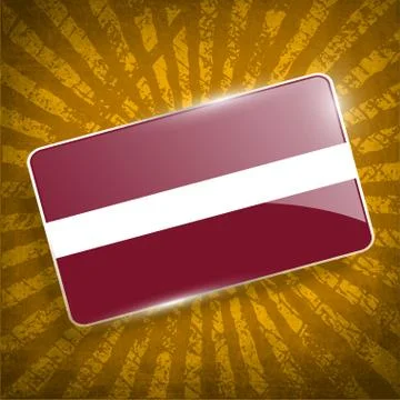 Flag of Latvia with old texture. Vector Illustrazione stock