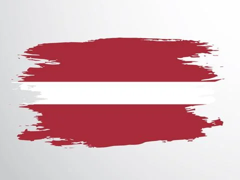 Flag of Latvia painted by brush. Stock Illustration