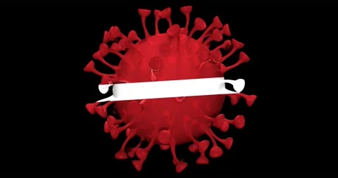 Flag of Latvia on Seamless looping 3D animation of the covid-19 Corona Virus Video stock 166463244