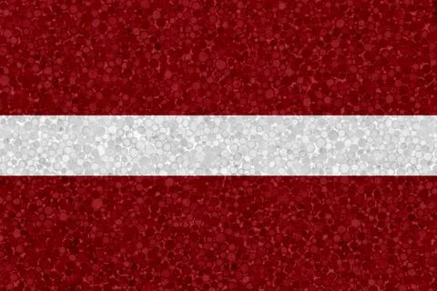 Flag of Latvia on styrofoam texture Stock Photos