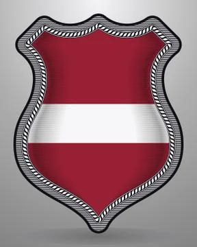 Flag of Latvia. Vector Badge and Icon Stock Illustration