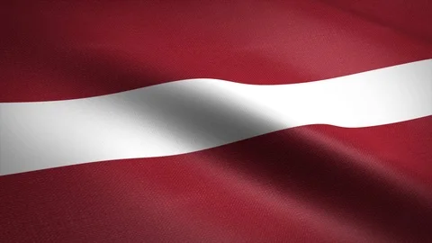 Flag of Latvia. Waving flag with highly detailed fabric texture seamless Stock Footage 121941753