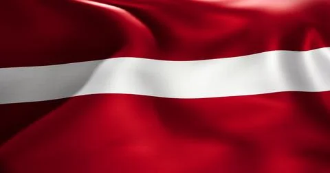 Flag of Latvia waving high resolution 10K+ size Stock Illustration