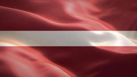 Flag of Latvia waving in the wind. 3D Waving flag design. Stock Illustration