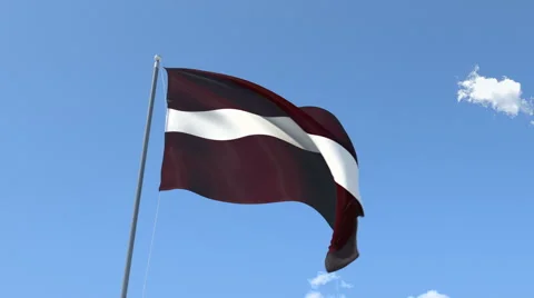 The flag of Latvia Waving on the Wind. Stock Footage 43014808