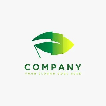 Flag of leaf logo icon, nature nation logo icon vector template Stock Illustration