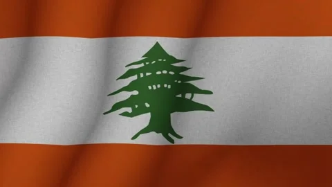 The flag of Lebanon . The evolving 3d national flag of Lebanon. 1080p HD Stock-Footage 273194846