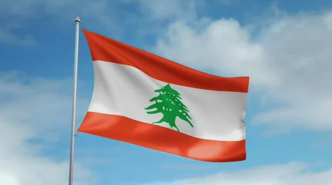 Flag of Lebanon 스톡 동영상 435406