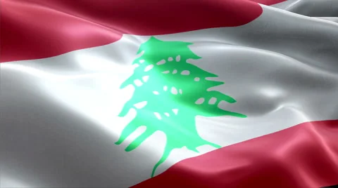 Flag Lebanon Video stock 47750606