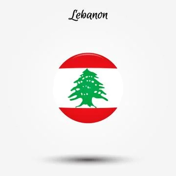 Flag of Lebanon icon Stock Illustration