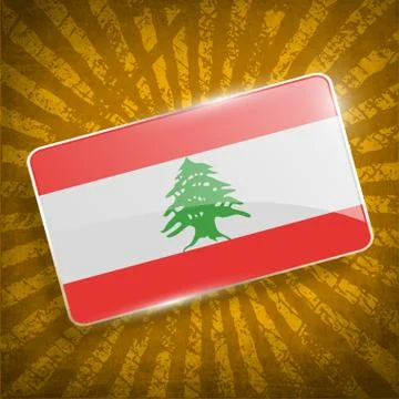 Flag of Lebanon with old texture. Vector Stock Illustration