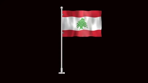 Flag of Lebanon waving Stock Footage 320892319