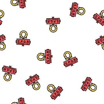 Flag legionary ancient rome vector seamless pattern Stock Illustration